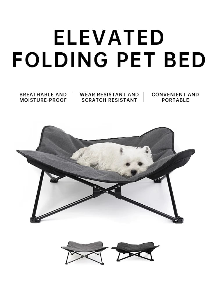 Outdoor Camping Foldable Pet Bed with Support and Dust-proof Dog Mattress, Comfortable and Soft Dog Bed for Travel Fashioned Furbabies