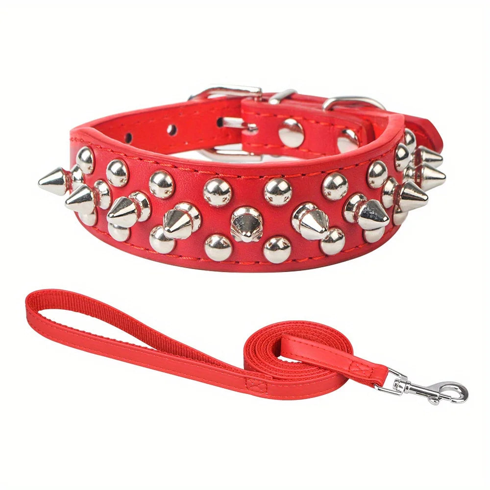 Dog Collar Leather Stylish and Durable Leash Medium Harness Dogs Backpack Collars Harnesses Wears Necklaces Fashioned Furbabies
