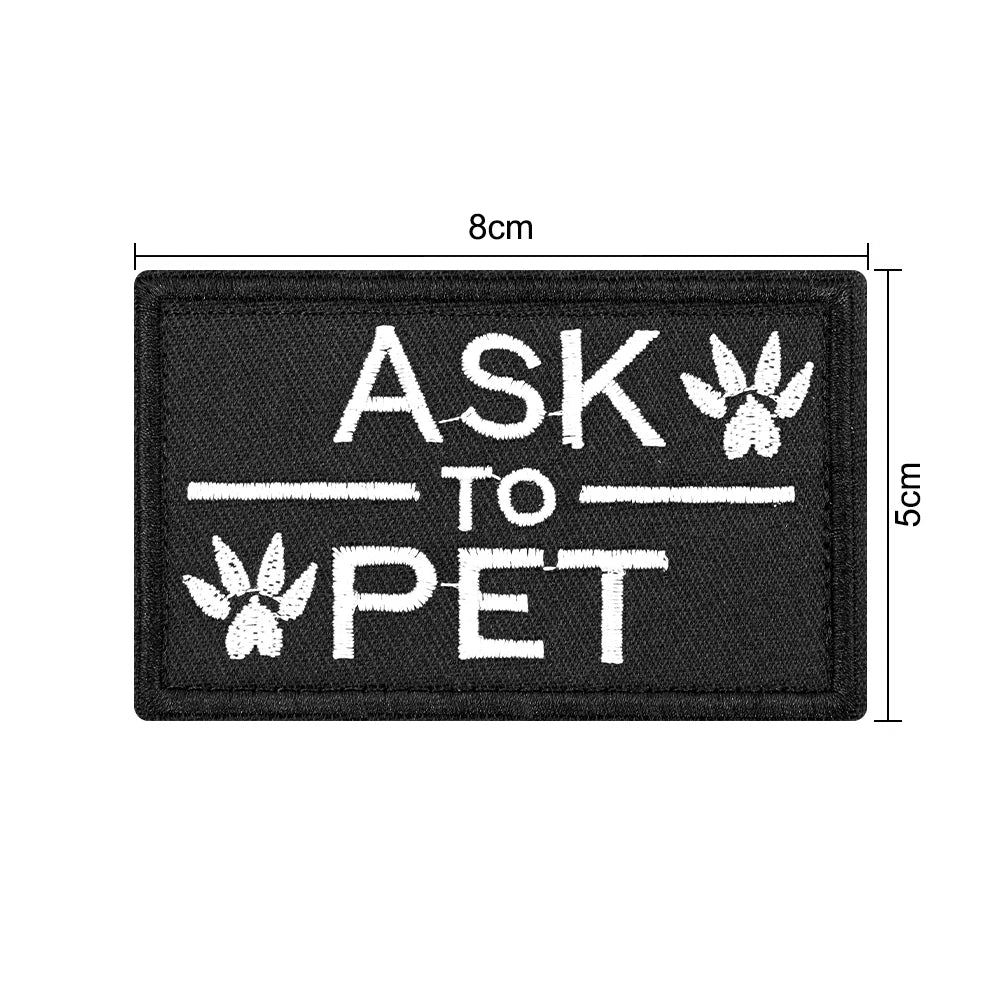 Embroidered Service Dog Patch — Removable Velcro ID Tag for Dog Vests, Harnesses & Tactical Gear