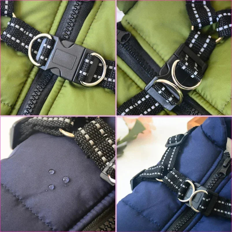 Large Pet Dog Jacket With Harness, neck up to 22inches