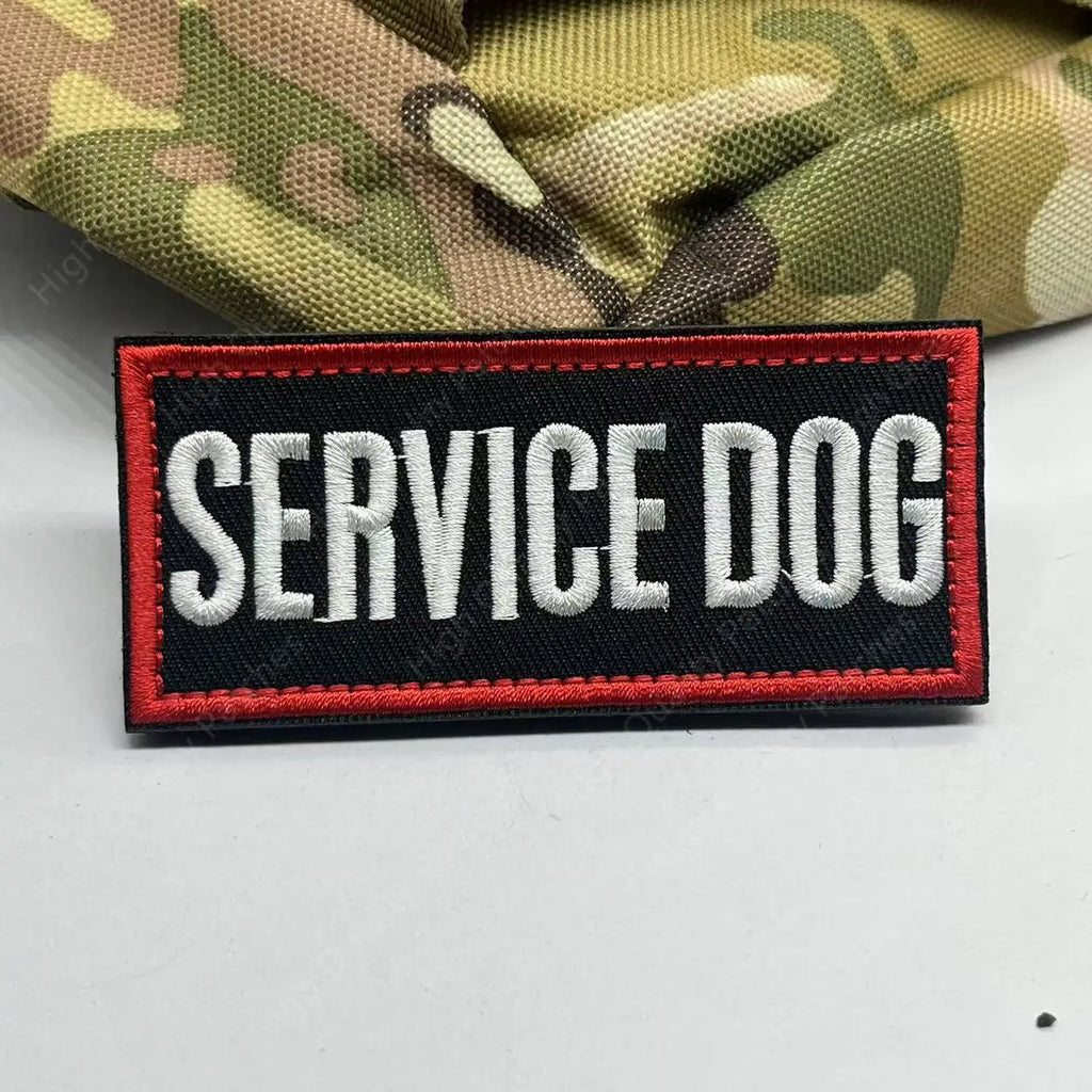 Service Dog & Therapy Dog Embroidered Velcro Patches — Do Not Pet, In Training, Rescue & Guide Dog Badge