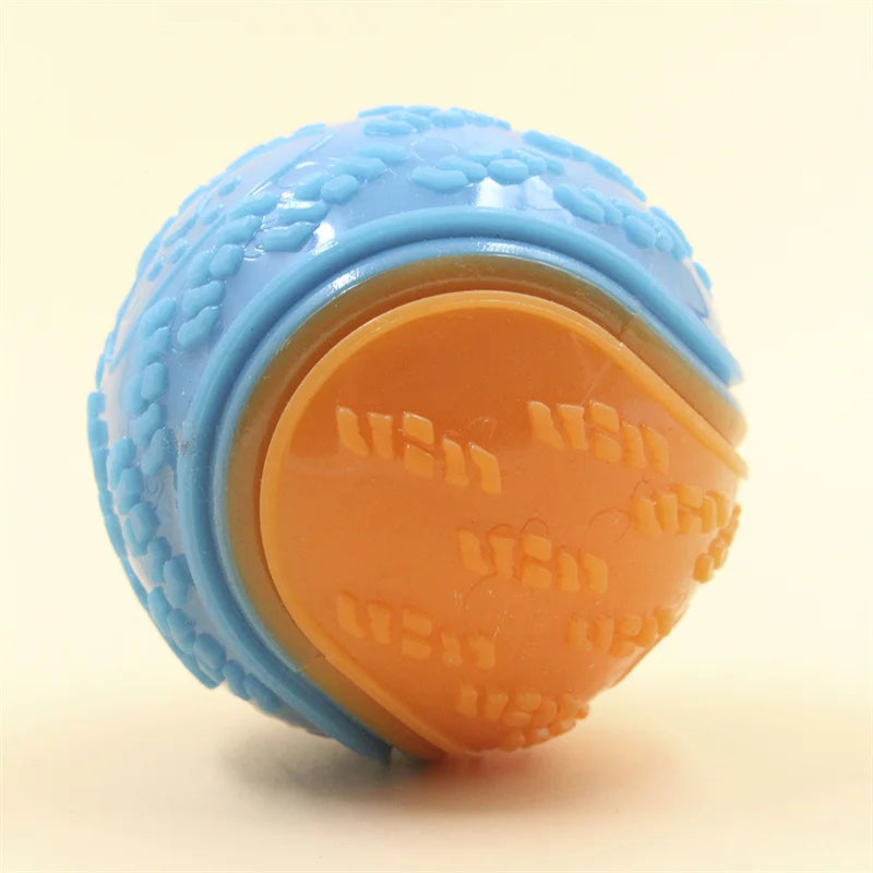 Squeaky Dog Ball Toy — Soft TPR Bite-Resistant Chew Toy for Teeth Cleaning & Interactive Play