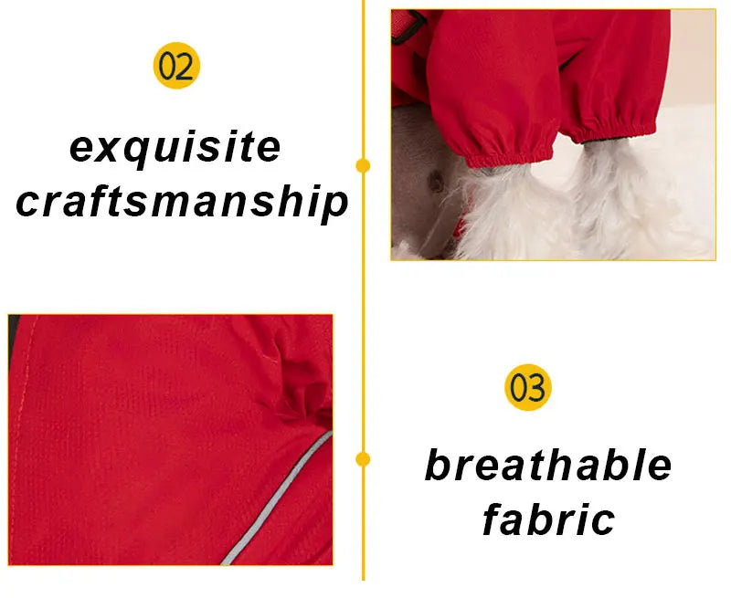 Waterproof Dog Rain Jacket with Built-In Harness — Windproof Jumpsuit for Small to Large Dogs | S–5XL