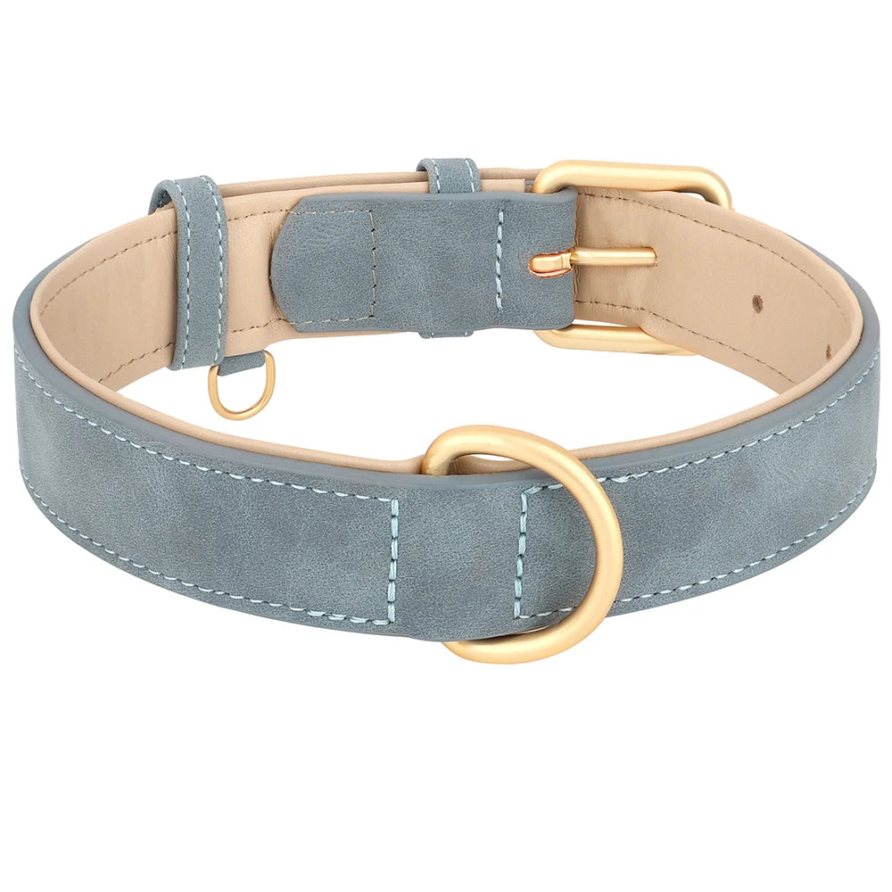 Soft Padded Leather Dog Collar | Adjustable PU Leather | S–XL