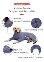Fleece Winter Dog Pajamas - Four-Legged Elastic Jumpsuit
