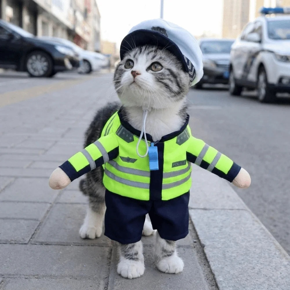 Career Cosplay Dog Jumpsuit | Funny Standing-Style Pet Transformation Costume S–XL
