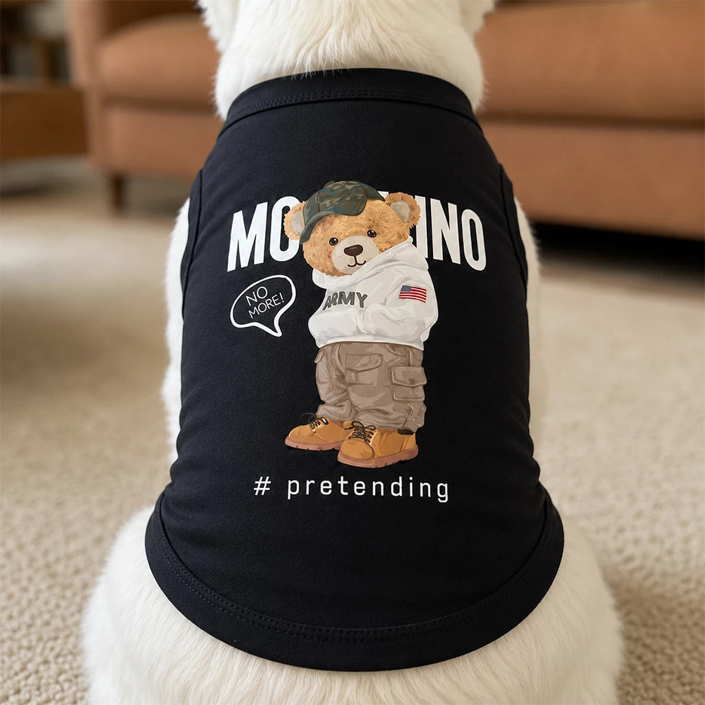 "No More Pretending" Funny Dog Singlet — Breathable Cotton Vest for Small & Medium Dogs | XS–3XL