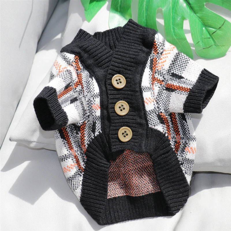 Luxury Dog Clothes for Small Dogs Winter Warm Dog Sweater Chihuahua French Bulldog Clothing Pet Items Knitted Cardigan Sweater Fashioned Furbabies