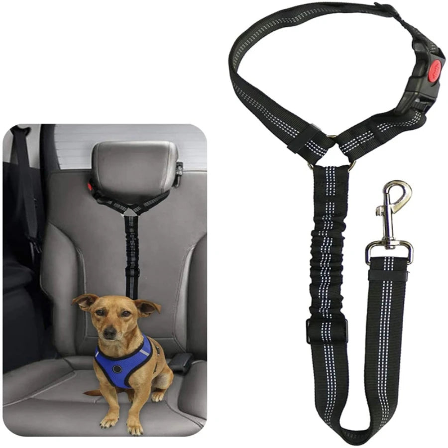 Reflective Elastic Dog Car Seat Belt & Leash