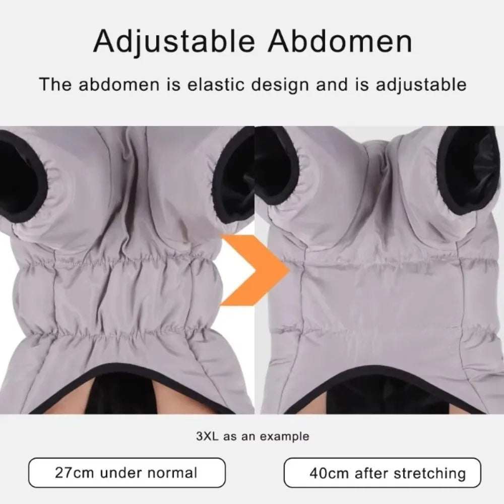 Winter Down Jacket for Large Dogs — Reflective Waterproof High-Collar Coat | XL–6XL
