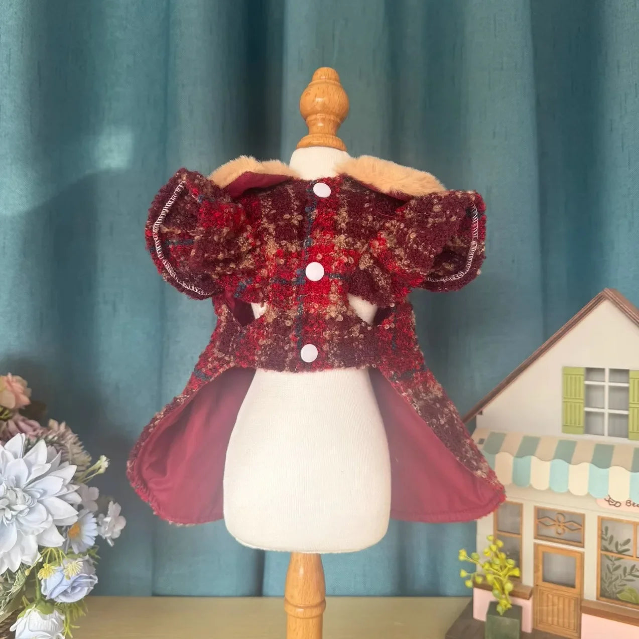 Retro Princess Dress - Thick Cotton Jacket for Small Dogs