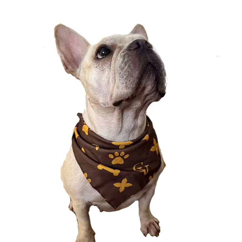 Luxury Cute French Bull Dog Triangular Bandage Pet Scarf