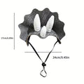 Halloween Dinosaur Dog Hat | Triceratops Headwear Costume for French Bulldogs & Small Dogs