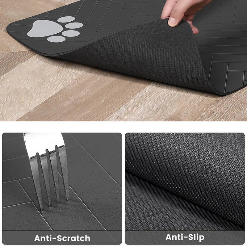 Absorbent Pet Feeding Mat — Non-Slip Waterproof Placemat for Dog & Cat Food and Water Bowls | 3 Sizes | 3 Styles