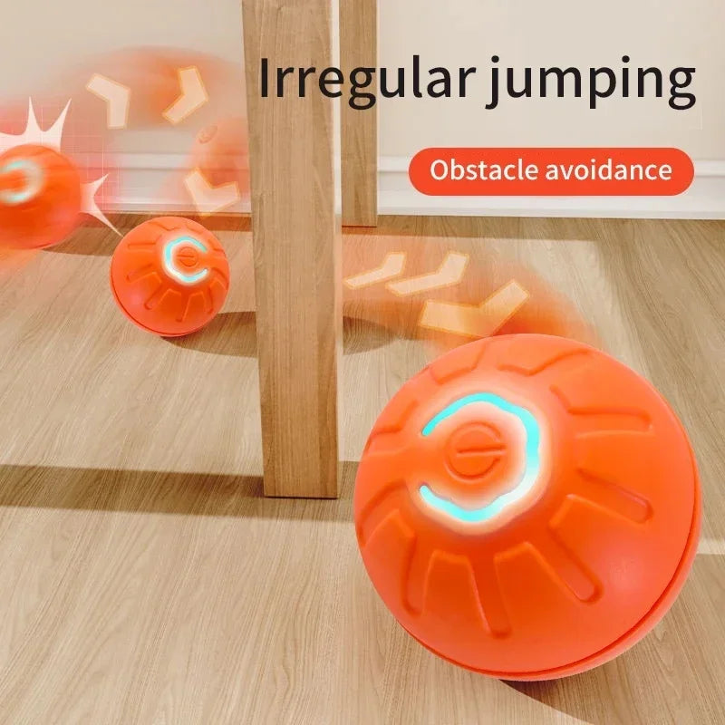 Smart Interactive Bouncing Ball Toy — USB Rechargeable Auto-Moving Ball for SmallDogs & Cats | 3-Hour Playtime | Dual Mode￼ (please observe pets when playing with this toy)