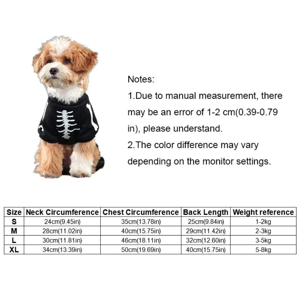 Halloween Glow Skeleton Pet Costume | Luminous Hoodie Jumpsuit for Dogs & Cats S–XL