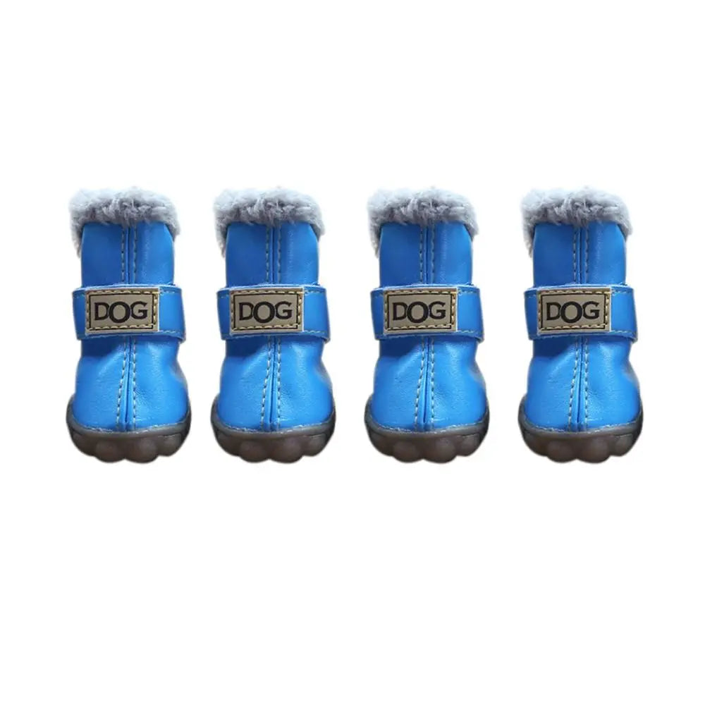 Dog Rainshoes, Snow Boots Waterproof Soft Plush/PU Non Slip for 4Pcs/Set Chihuahua