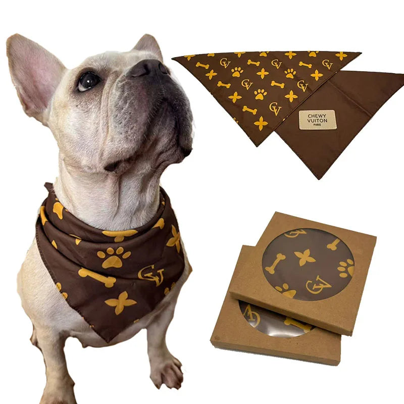 Luxury Cute French Bull Dog Triangular Bandage Pet Scarf