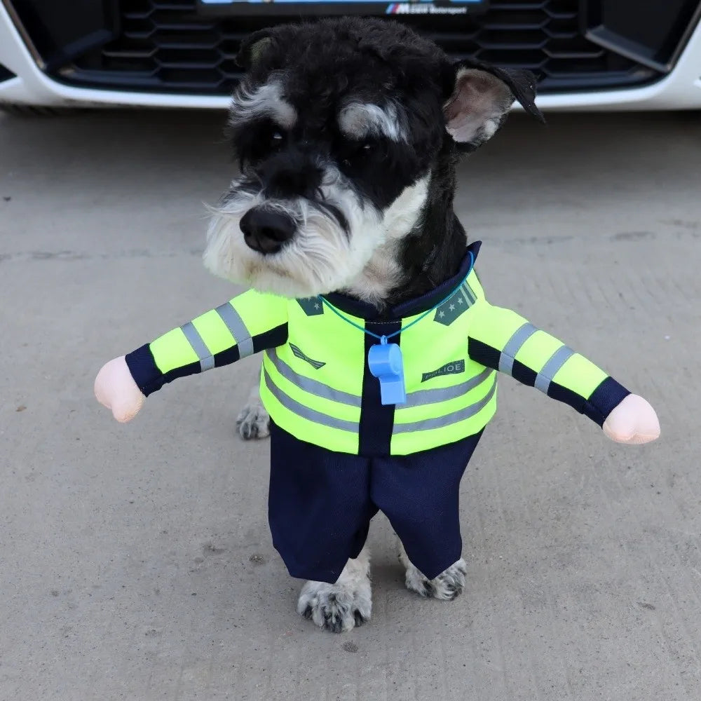 Career Cosplay Dog Jumpsuit | Funny Standing-Style Pet Transformation Costume S–XL