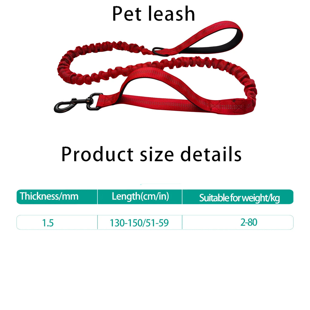 Soft Padded 2 Handle & Auto Lock Frog Clip Outdoor dog leash