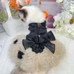 Fashion Sexy Black Roseflower Puppy Dog Clothing Sequin Lace Sling Princess Dress For Small Medium Dog Chihuahua Pet Dog Clothes Fashioned Furbabies