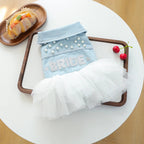 Bride Apparel For Dogs Autumn Denim Coat With Tutu Skirt Pet Dresses For Small Puppy Animal Cat Dachshund Suit Chihuahua Clothes Fashioned Furbabies