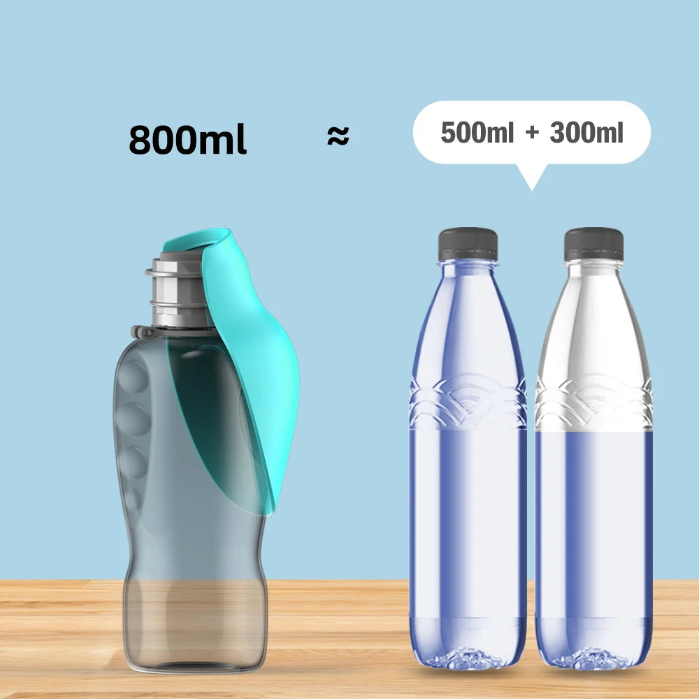 Portable Dog Water Bottle — 800ml Foldable Travel Dispenser for Small, Medium & Large Dogs | 4 Colors