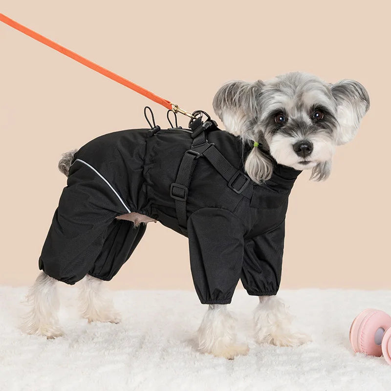 Waterproof Dog Rain Jacket with Built-In Harness — Windproof Jumpsuit for Small to Large Dogs | S–5XL