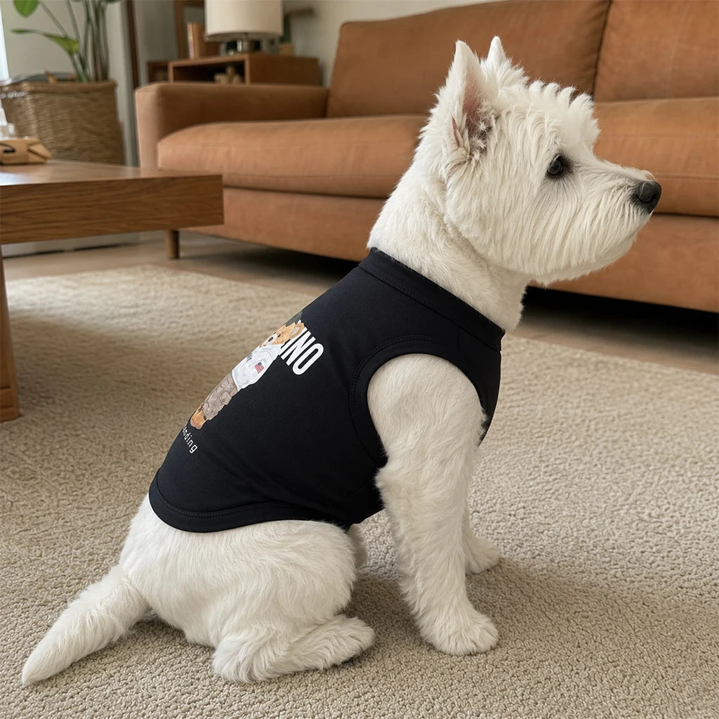 "No More Pretending" Funny Dog Singlet — Breathable Cotton Vest for Small & Medium Dogs | XS–3XL