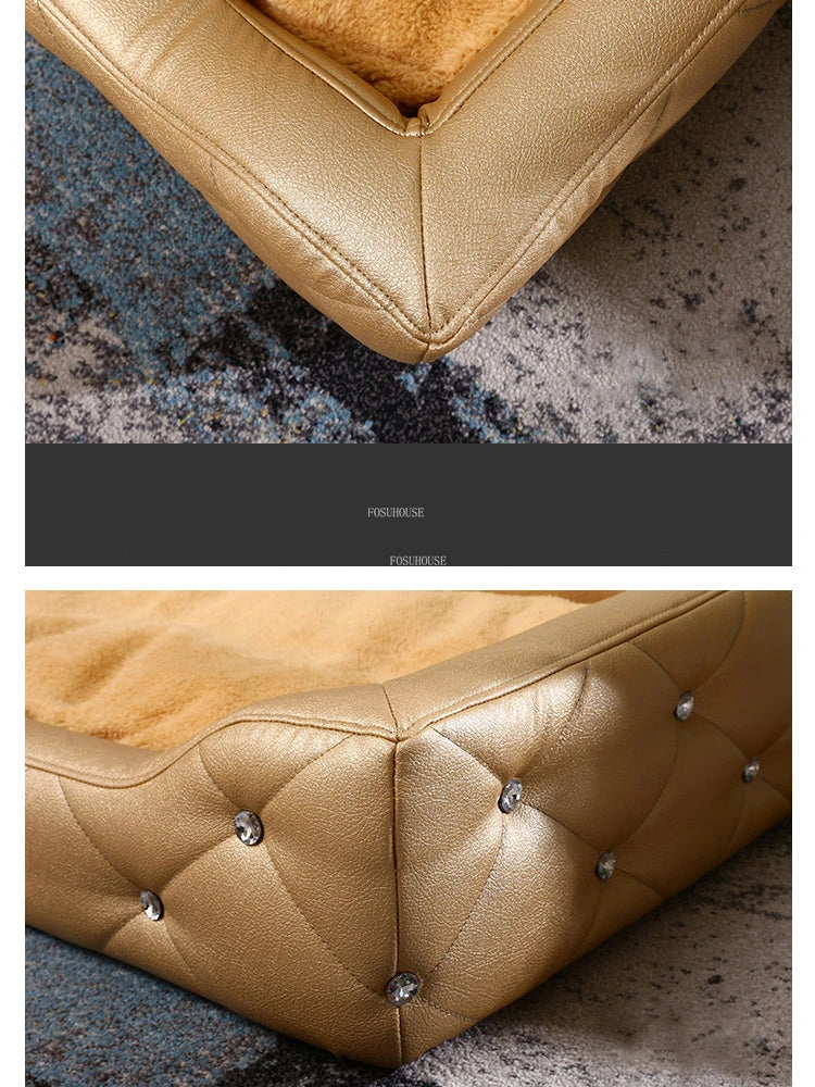 Light Luxury with Drill Dog Beds Pet Small Dog House Four Seasons Universal Dirt-resistant Waterproof Pet Supplies Home Dog Mat Fashioned Furbabies