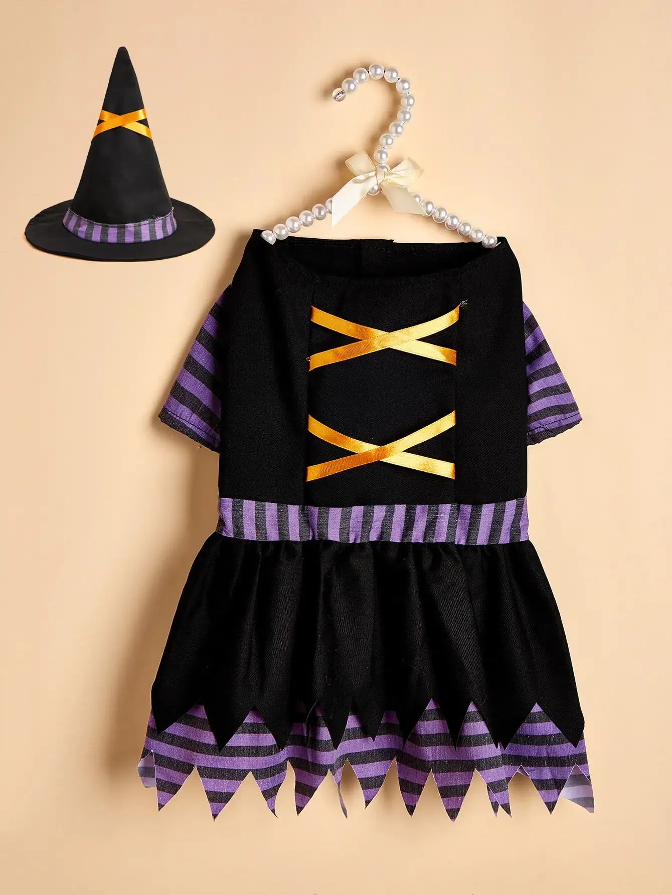 Halloween Witch Pet Costume with Hat | Witch Dress & Hat Cosplay for Dogs & Cats