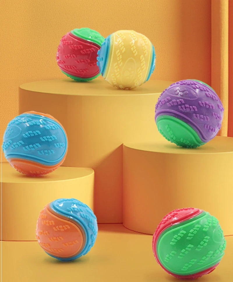 Squeaky Dog Ball Toy — Soft TPR Bite-Resistant Chew Toy for Teeth Cleaning & Interactive Play