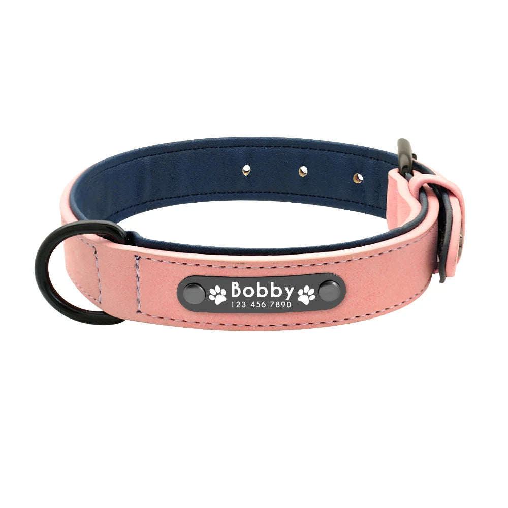 Leather Dog Collar Leash Custom Durable Leather Pet Collars and Leashes Walking Leads Strap Cusomized for Small Medium Large Dog Fashioned Furbabies