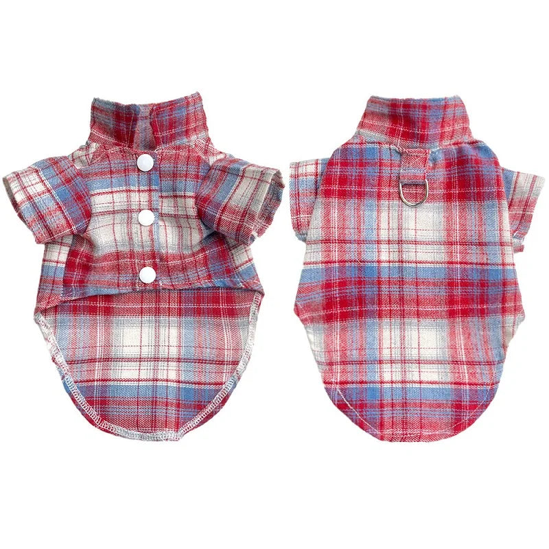 Pet Shirt for Small Large Dogs Classical Plaid Dog Clothes Breathable Puppy Coat Autumn Cat Shirt Fashion Pet Costumes Dog Vest