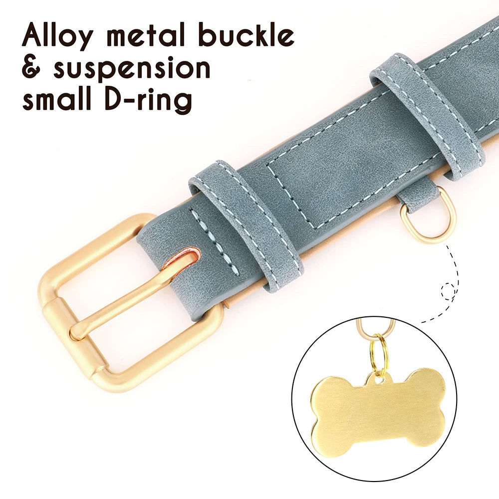 Soft Padded Leather Dog Collar | Adjustable PU Leather | S–XL