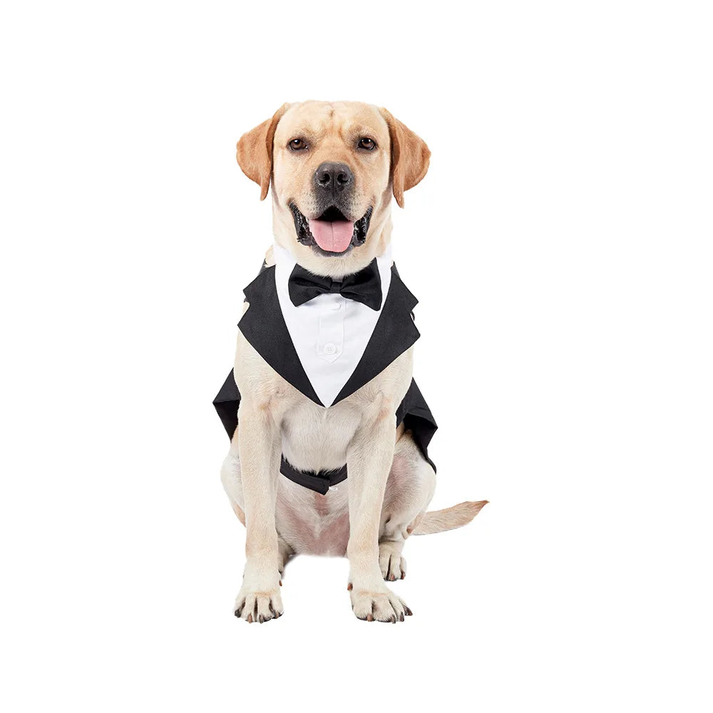 Pet Dog Clothes Fashion Party Show Formal Suit Tie Bow Shirt Wedding Tuxedo Halloween Dress for Small Large Dog Clothes Supplies Fashioned Furbabies