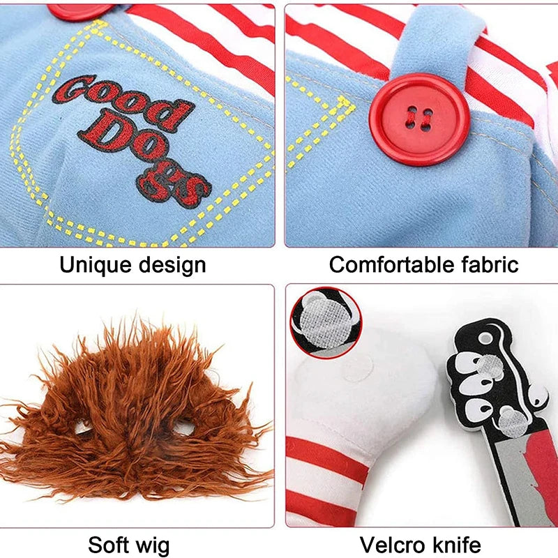 Halloween Dog & Cat Costume Set | Funny Adjustable Cosplay Outfit for Small Dogs & Cats