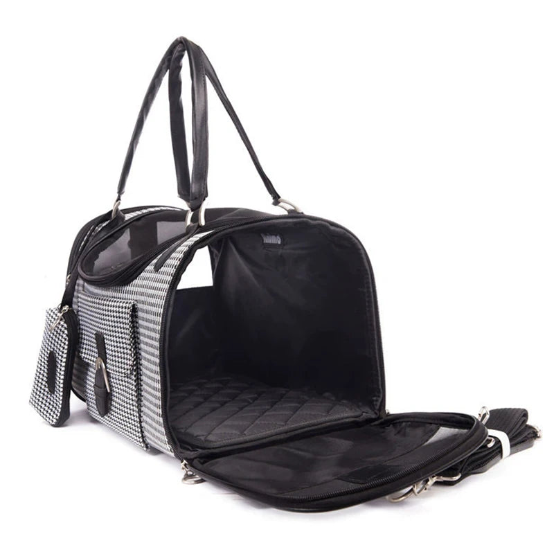 Portable Dogs carrier Pet Cat Shoulder Handbag Car Seat Control Nonslip Dog Carriers Safe Small Dog Leather carrier Chihuahua Fashioned Furbabies