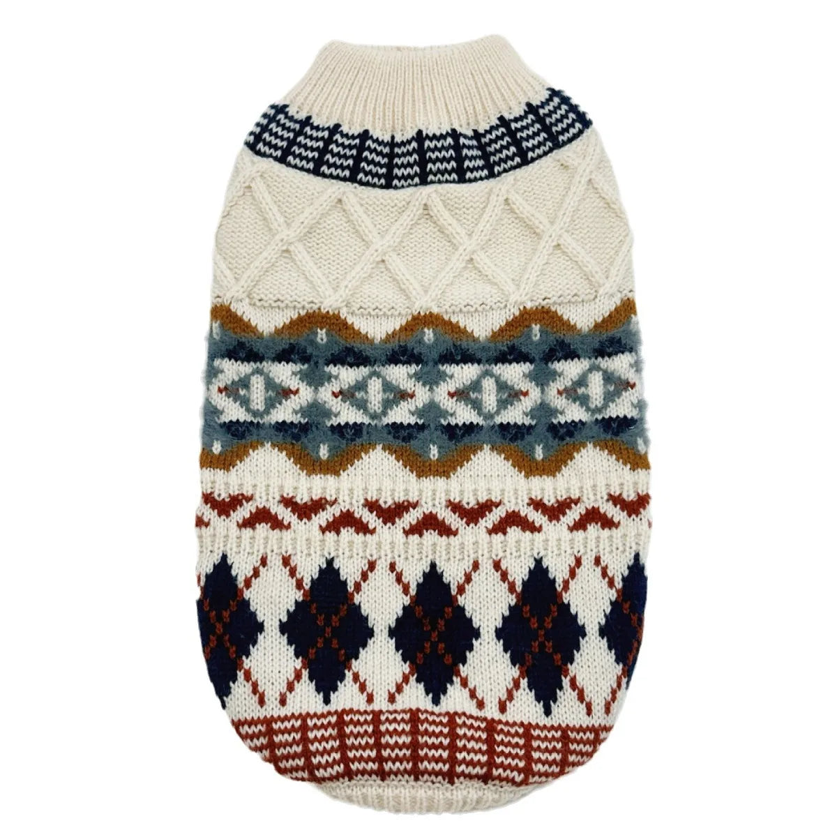 Striped Knit Dog Sweater — Cozy Winter Pullover for Small Dogs & Puppies | XS–XL