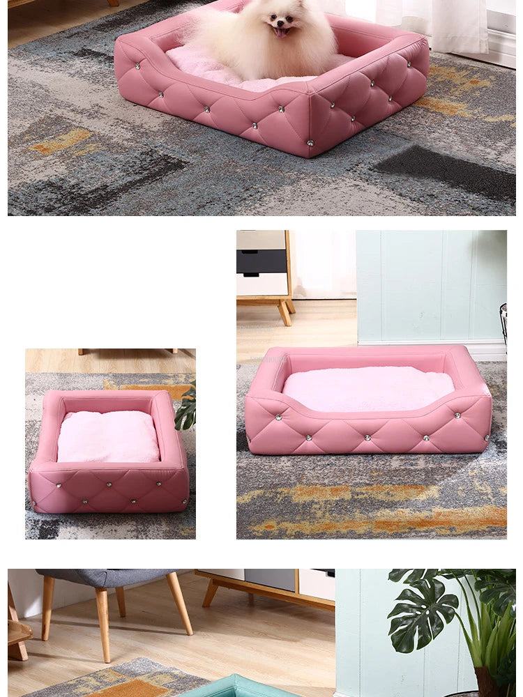 Light Luxury with Drill Dog Beds Pet Small Dog House Four Seasons Universal Dirt-resistant Waterproof Pet Supplies Home Dog Mat Fashioned Furbabies