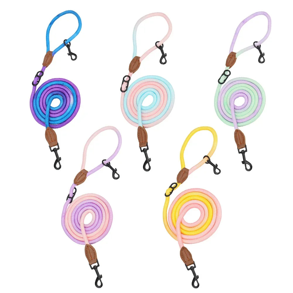 Hands-Free Crossbody Double Dog Leash — Adjustable Nylon Running & Walking Leash | 5 Prints | 92.5"