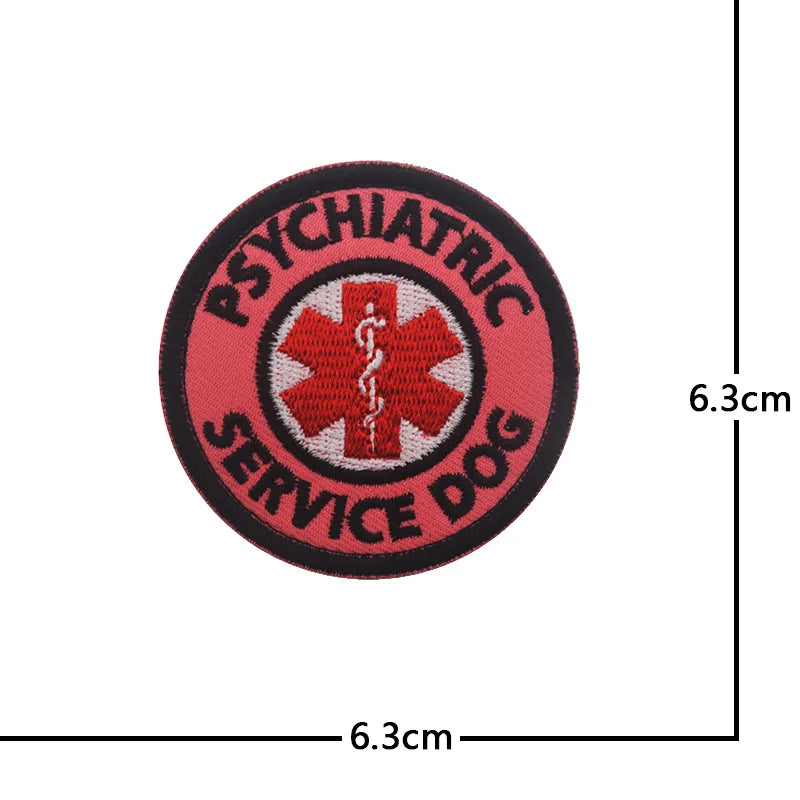 Service Dog Embroidery Patch — Velcro ID Badge for Vests, Harnesses & Tactical Gear | 25 Designs