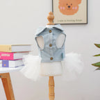 Bride Apparel For Dogs Autumn Denim Coat With Tutu Skirt Pet Dresses For Small Puppy Animal Cat Dachshund Suit Chihuahua Clothes Fashioned Furbabies