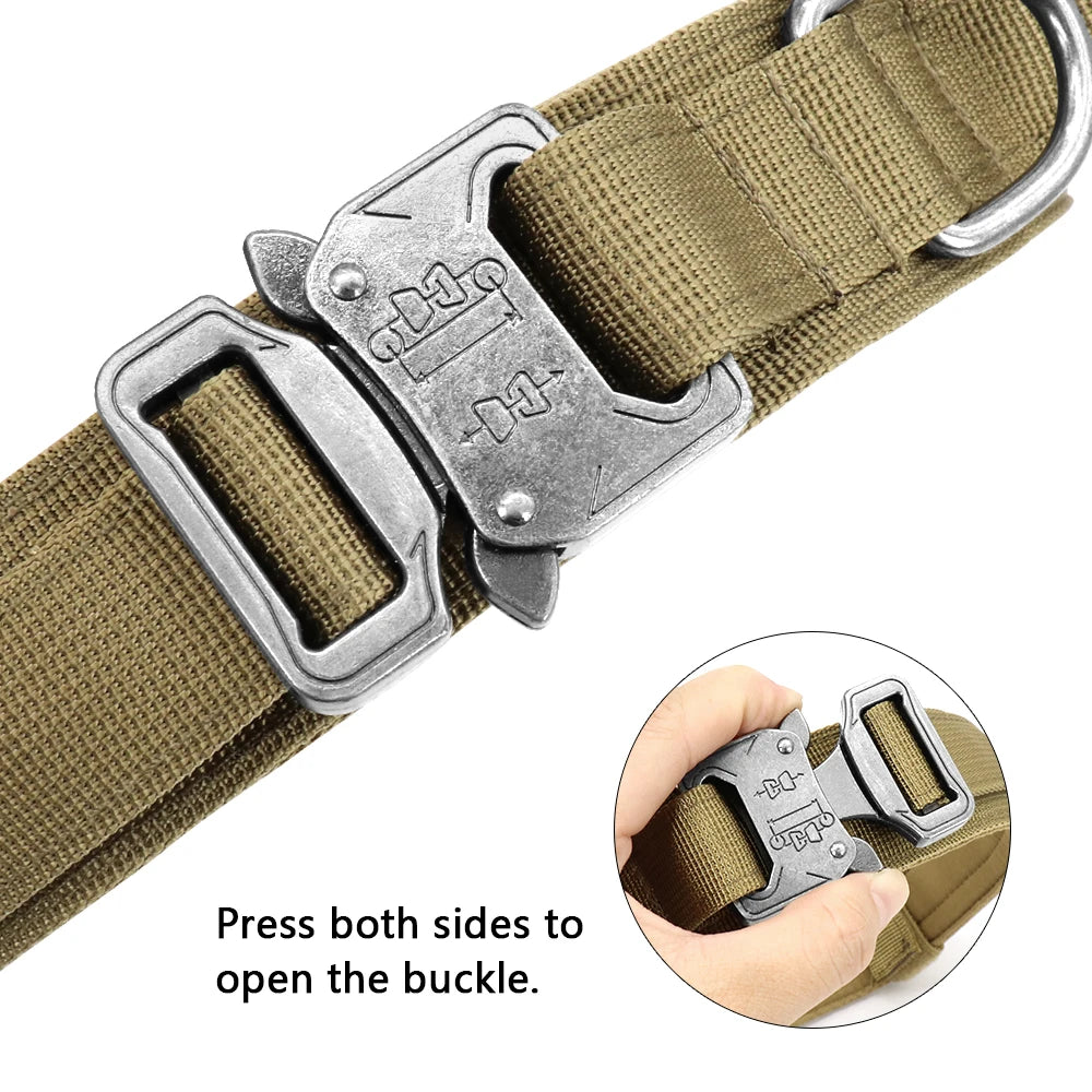 Durable Military Tactical Dog Collar Bungee Leash Set Pet Nylon Walking Training Collar For Medium Large Dogs German Shepard Fashioned Furbabies