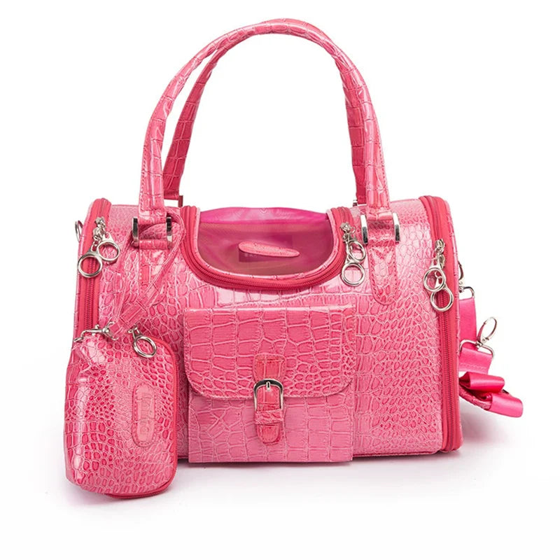 Portable Dogs carrier Pet Cat Shoulder Handbag Car Seat Control Nonslip Dog Carriers Safe Small Dog Leather carrier Chihuahua Fashioned Furbabies