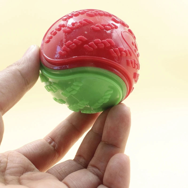 Squeaky Dog Ball Toy — Soft TPR Bite-Resistant Chew Toy for Teeth Cleaning & Interactive Play