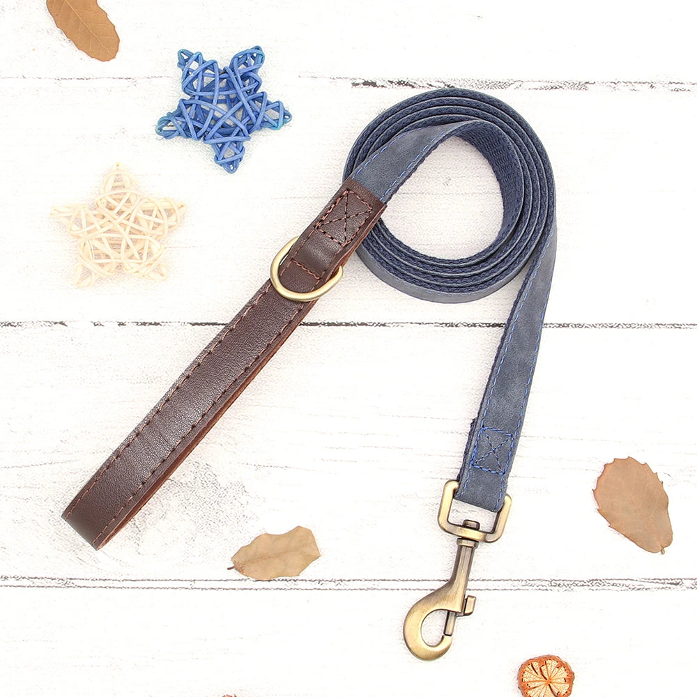 4.5ft Dog Pet Leash Rope 9 Colors PU leather Small Medium Large Dogs Nylon Padded Puppy Leashes Walking Leash Lead Ropes for Dog Fashioned Furbabies