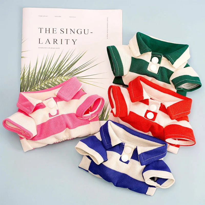 Lightweight Striped Dog Polo Shirt