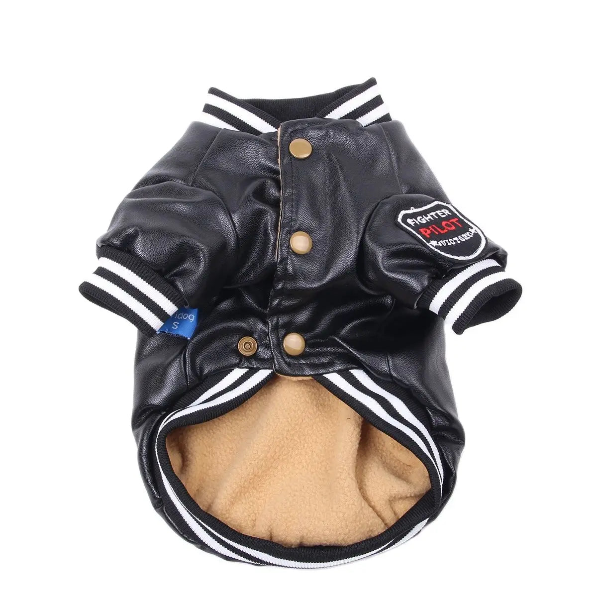 Coat Jacket Faux Leather Fleece