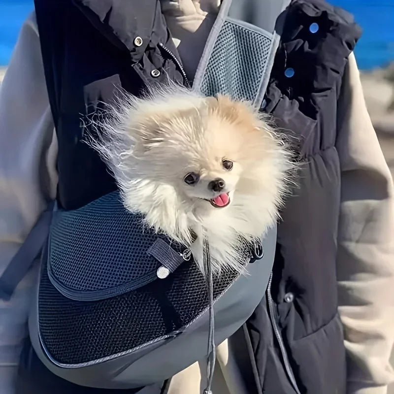 Dog Sling Carrier & Crossbody Bag — Breathable Mesh Pet Backpack for Small Dogs & Cats | Hiking & Travel